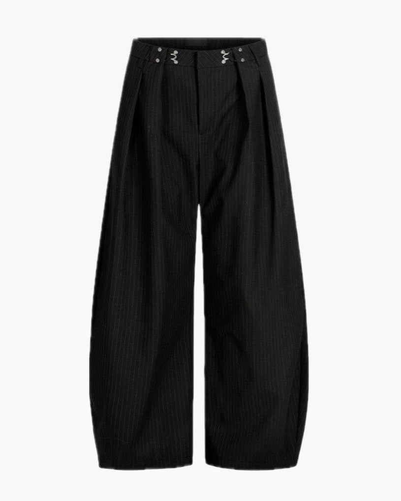 HEP FIVE店WEB限定受注制【Chikashitsu +】double tuck stripe slacks