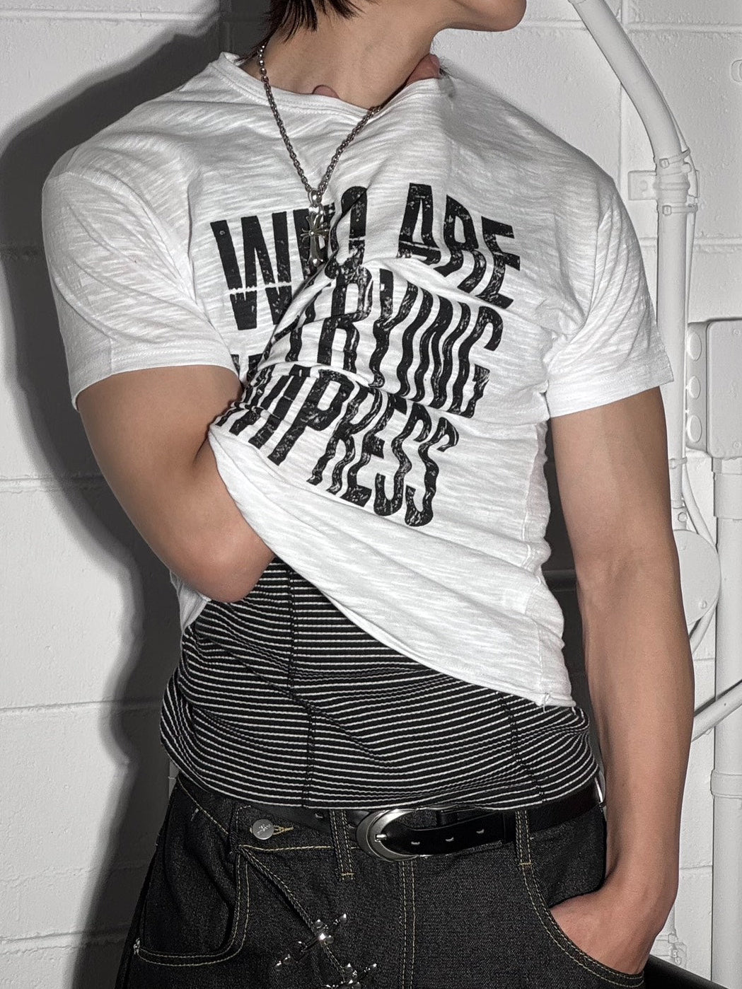 HEP FIVE店WEB限定受注制【Chikashitsu +】graphics slub cropped tee (4color)