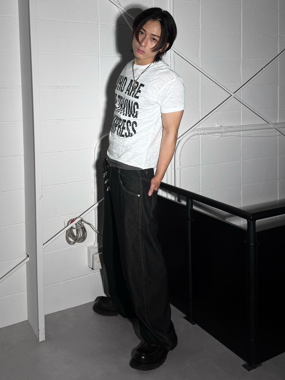 HEP FIVE店WEB限定受注制【Chikashitsu +】graphics slub cropped tee (4color)