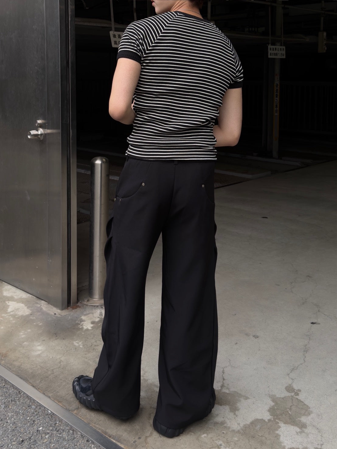 HEP FIVE店WEB限定受注制【Chikashitsu +】stripe ringer henley neck tee (2color)