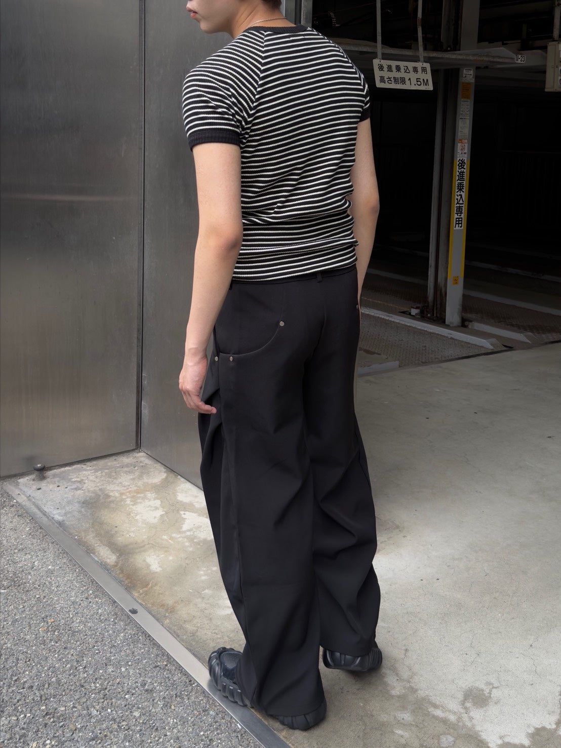 HEP FIVE店WEB限定受注制【Chikashitsu +】stripe ringer henley neck tee (2color)