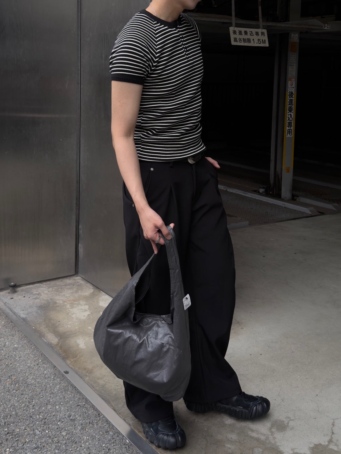 HEP FIVE店WEB限定受注制【Chikashitsu +】stripe ringer henley neck tee (2color)
