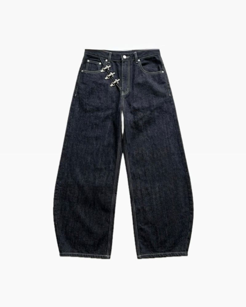 HEP FIVE店WEB限定受注制【Chikashitsu +】buckle point denim pants