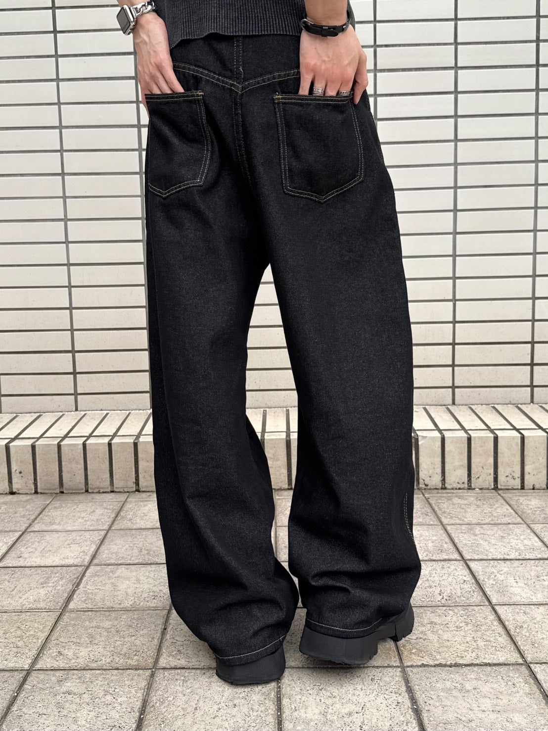 HEP FIVE店WEB限定受注制【Chikashitsu +】buckle point denim pants