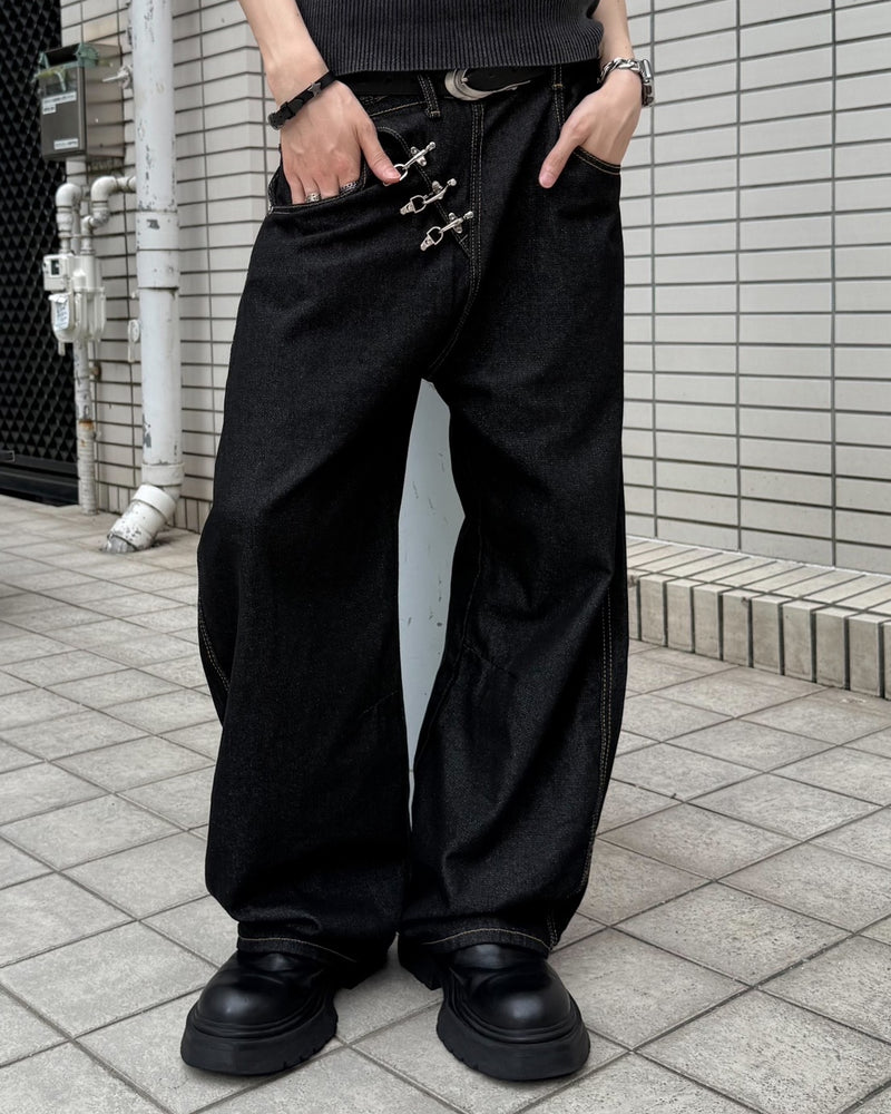 HEP FIVE店WEB限定受注制【Chikashitsu +】buckle point denim pants