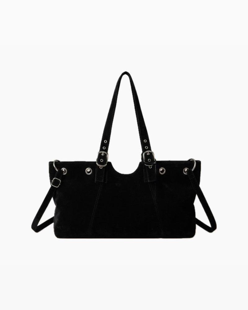 HEP FIVE店WEB限定受注制【Chikashitsu +】eyelet suede shoulder bag (2color)