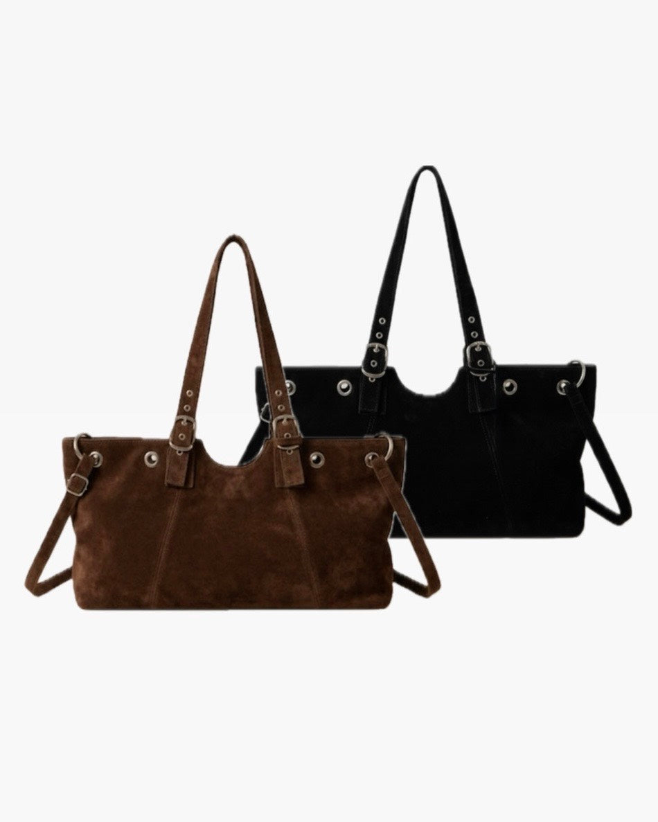 HEP FIVE店WEB限定受注制【Chikashitsu +】eyelet suede shoulder bag (2color)