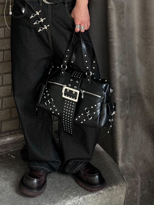 HEP FIVE店WEB限定受注制【Chikashitsu +】studs leather belt bag