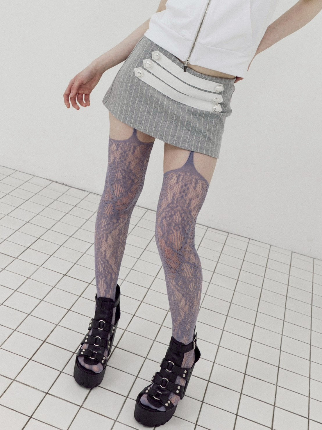 【SETUP-EXE】STRIPE NAPOLEON SKIRT PANTS