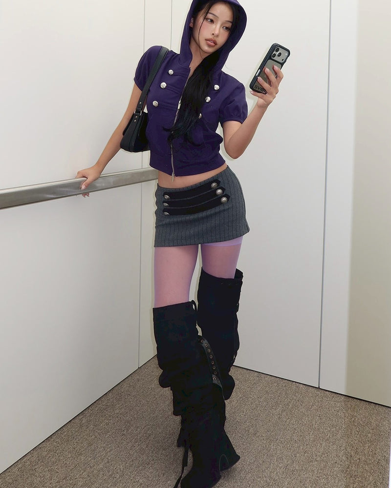 【SETUP-EXE】STRIPE NAPOLEON SKIRT PANTS