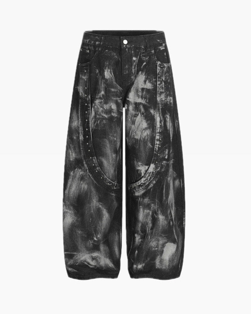 HEP FIVE店WEB限定受注制【Chikashitsu +】art washing studs denim pants
