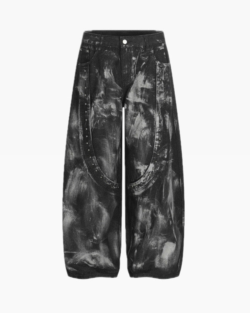 HEP FIVE店WEB限定受注制【Chikashitsu +】art washing studs denim pants