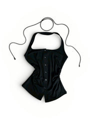 受注制【OaKS】eyelet halter tank top (2color)
