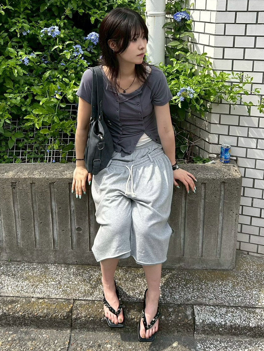 【OaKS】Manny Short-Sleeve Button T-shirt (3color)