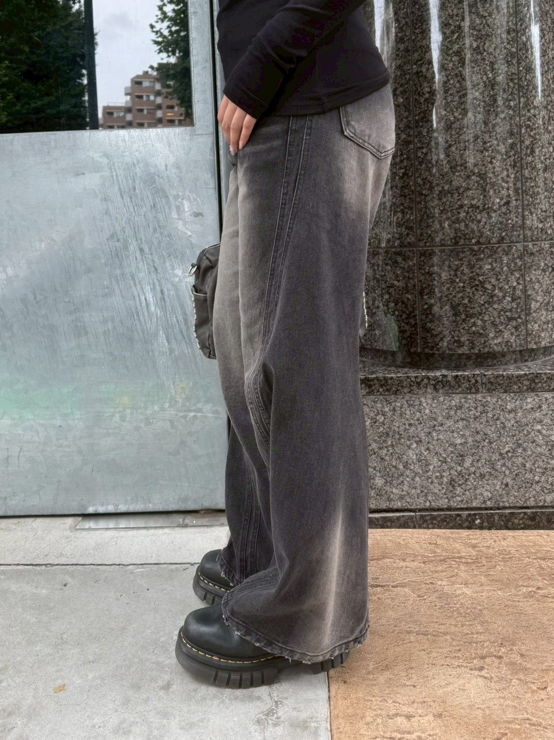 【OaKS】Three-dimensional denim pants (2color)