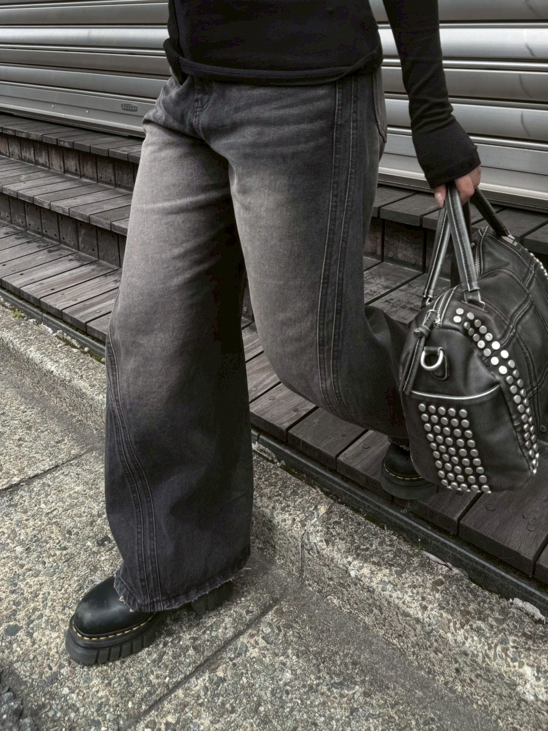 【OaKS】Three-dimensional denim pants (2color)