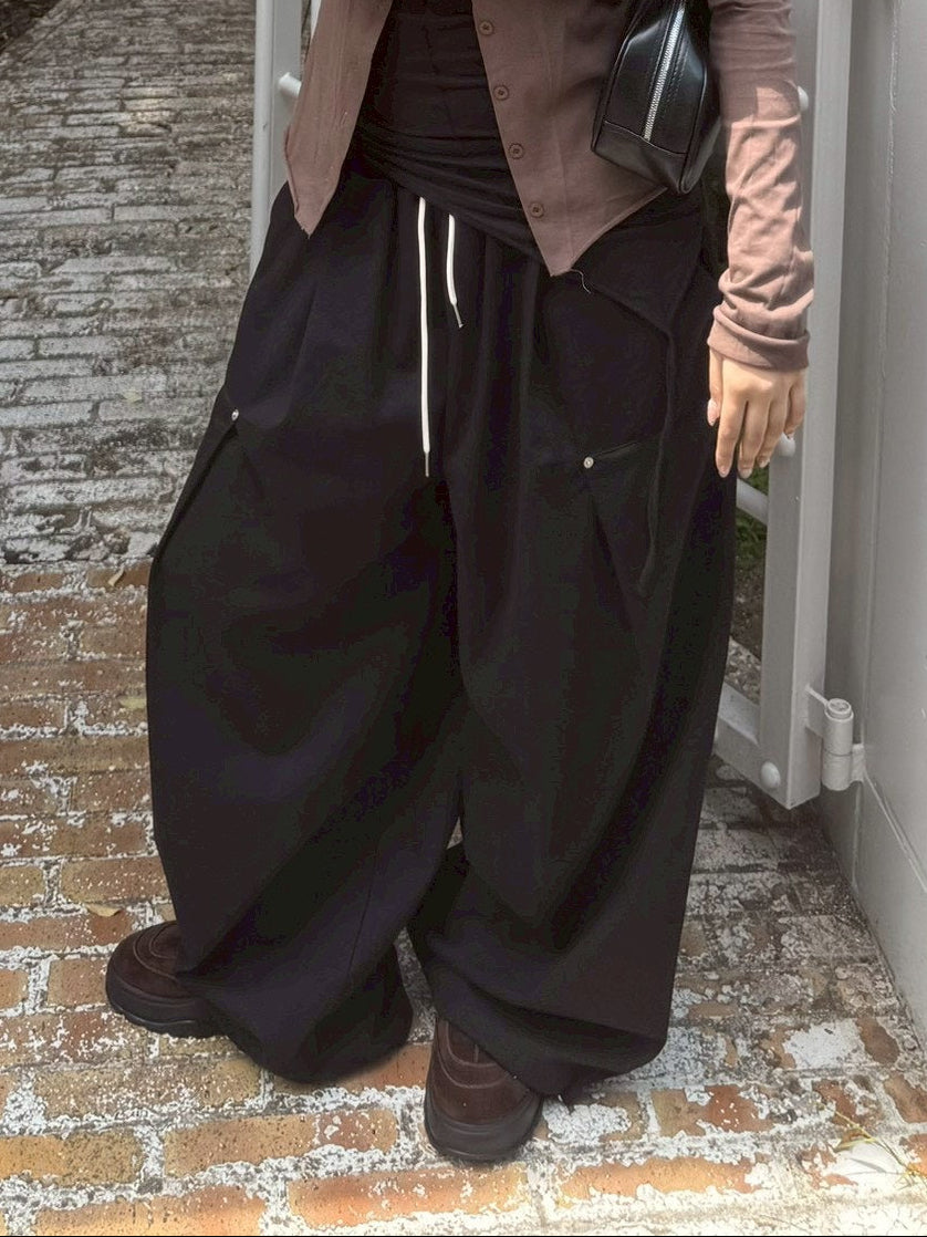 受注制【OaKS】work rivet pin-tuck pants (3color)