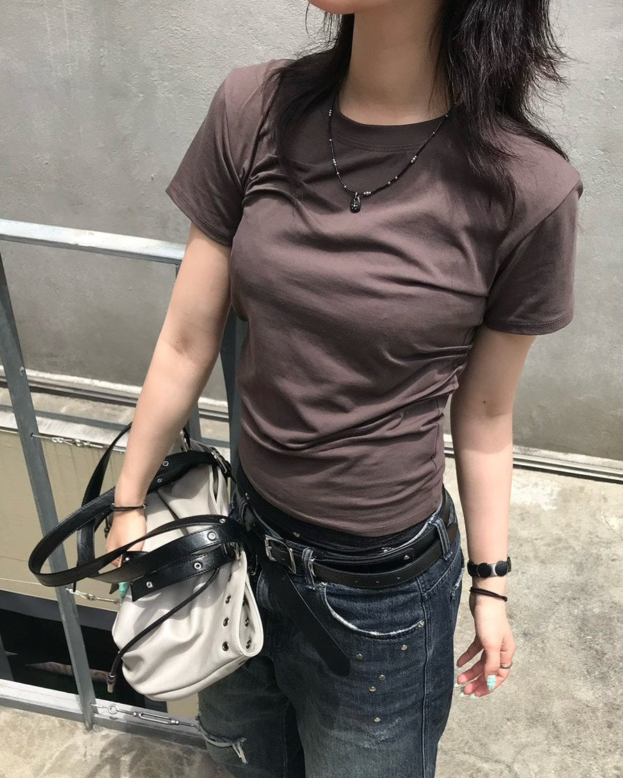 【OaKS】pintuck pleated t-shirt (3color)