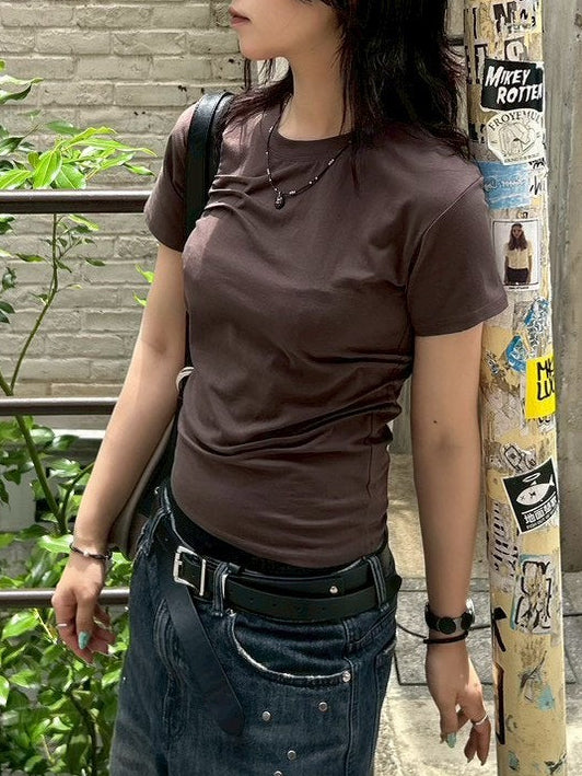【OaKS】pintuck pleated t-shirt (3color)