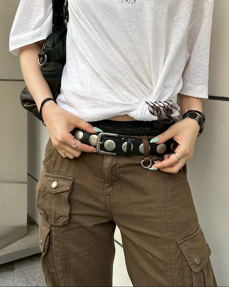 【OaKS】big studs belt