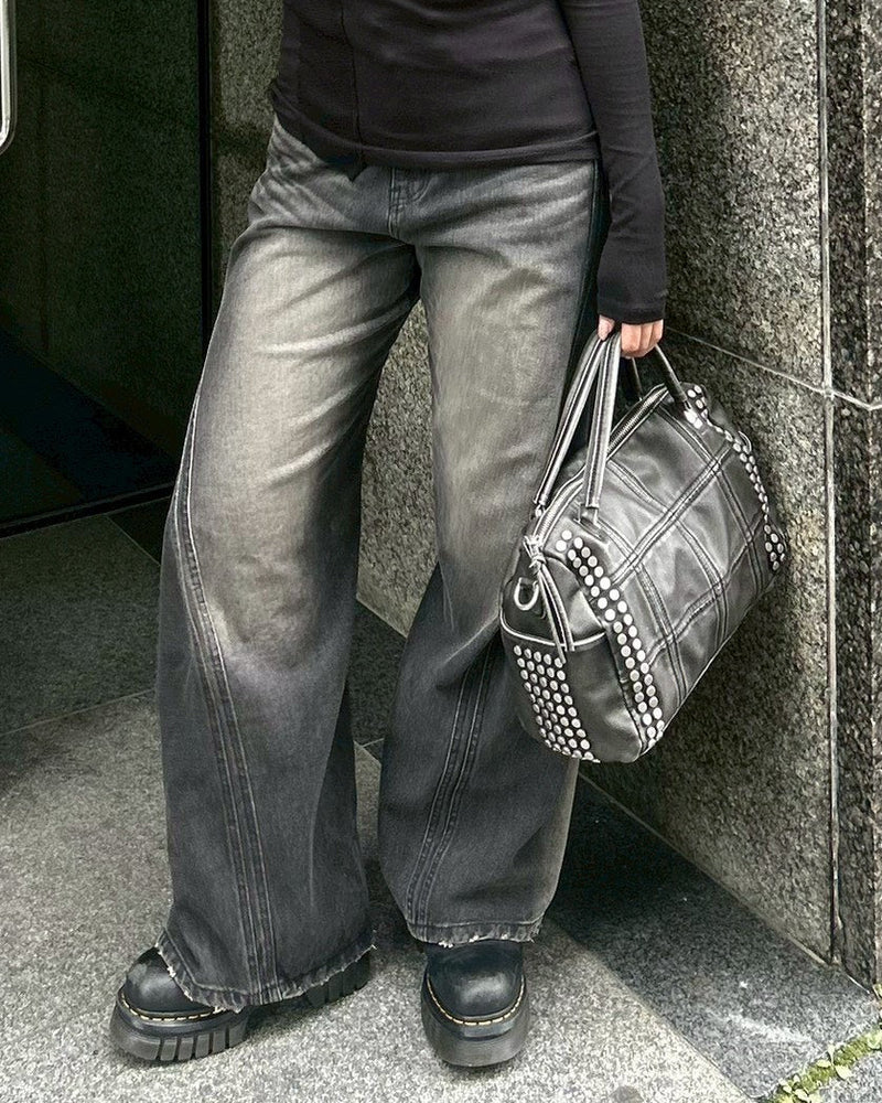 【OaKS】Three-dimensional denim pants (2color)