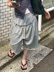 受注制【OaKS】layered sweat shorts (2color)