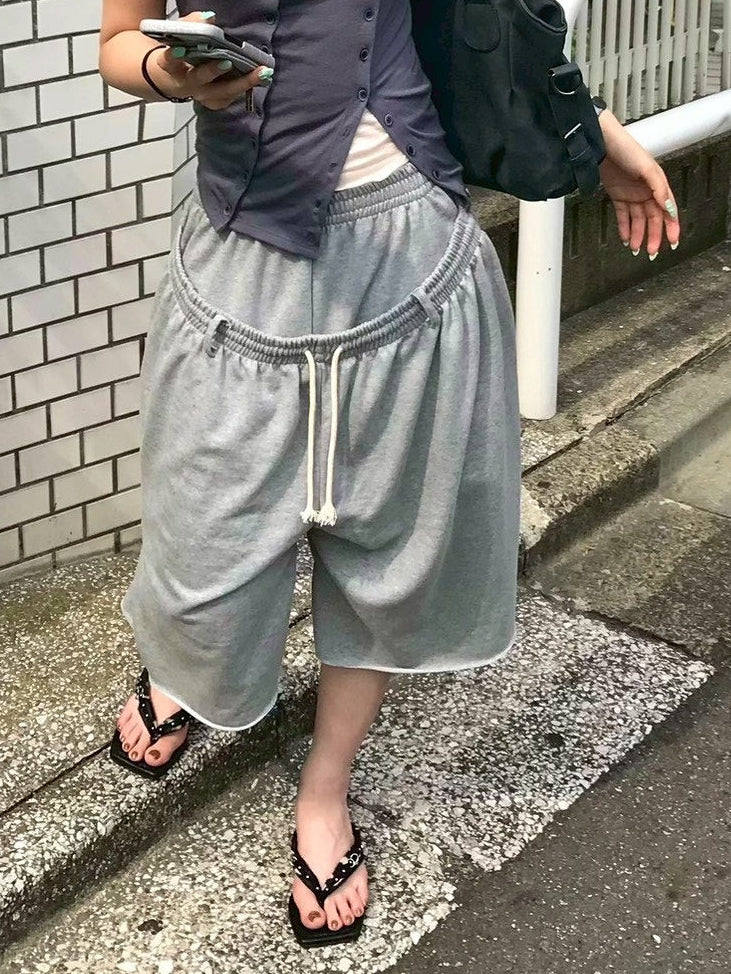受注制【OaKS】layered sweat shorts (2color)