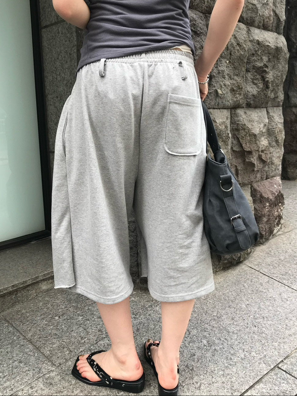 受注制【OaKS】layered sweat shorts (2color)