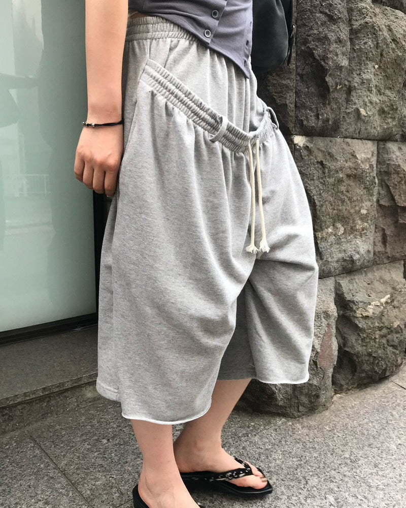 受注制【OaKS】layered sweat shorts (2color)