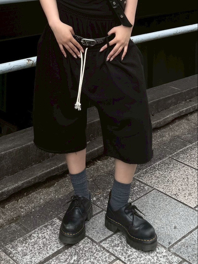 受注制【OaKS】layered sweat shorts (2color)