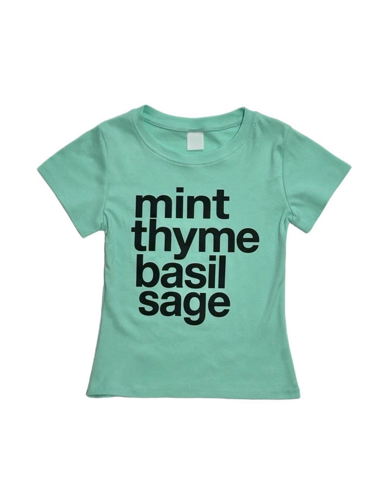 受注制【OaKS】herb logo baby tee (4color)