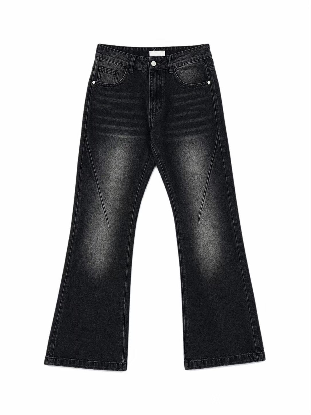 受注制【Chikashitsu +】washed bootscut denim pants(black)