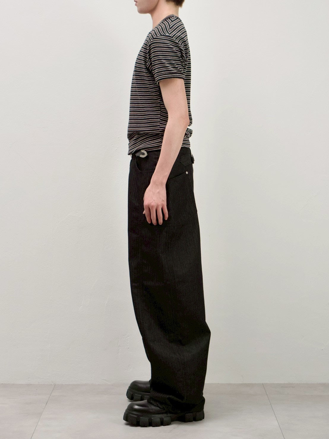 受注制【Chikashitsu +】herringbone curve pants (2color)