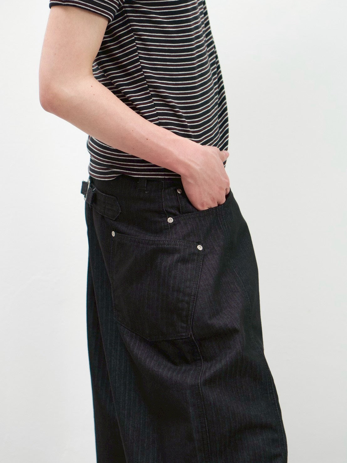 受注制【Chikashitsu +】herringbone curve pants (2color)