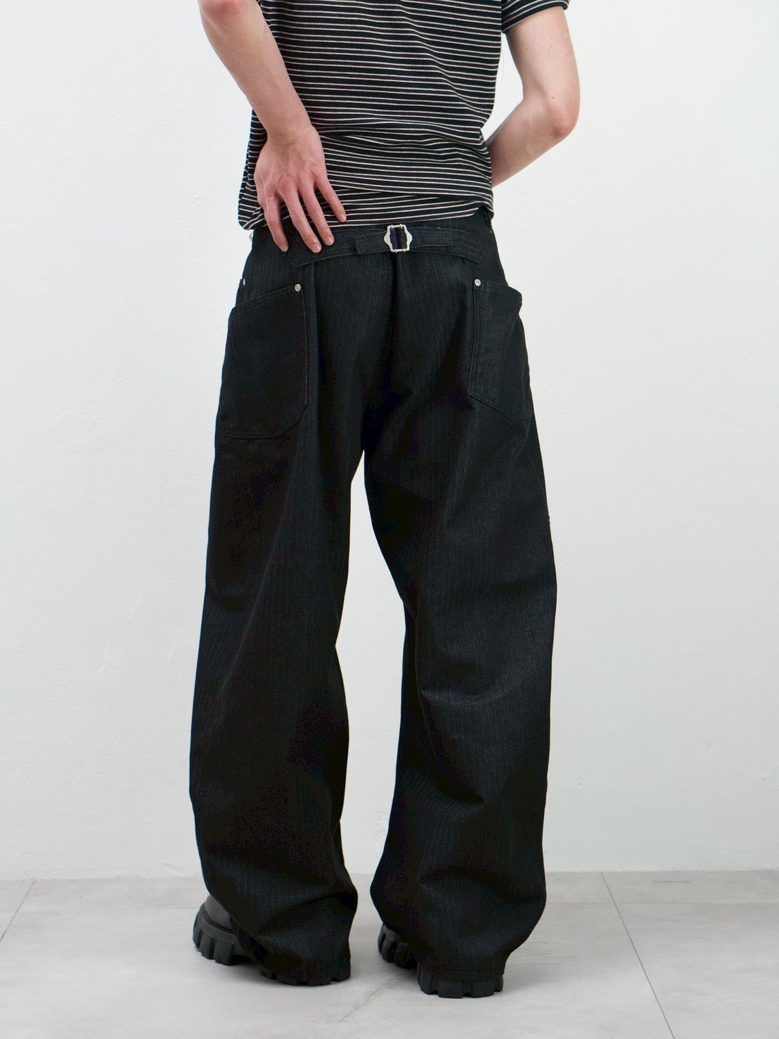 受注制【Chikashitsu +】herringbone curve pants (2color)