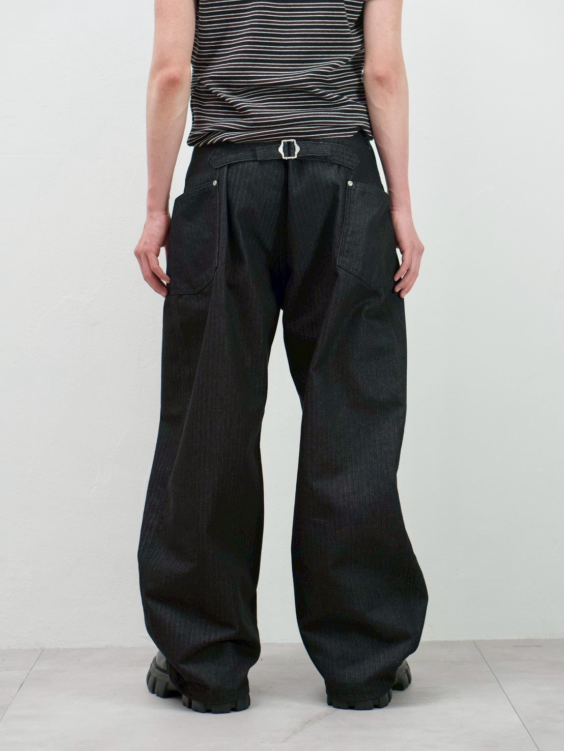 受注制【Chikashitsu +】herringbone curve pants (2color)