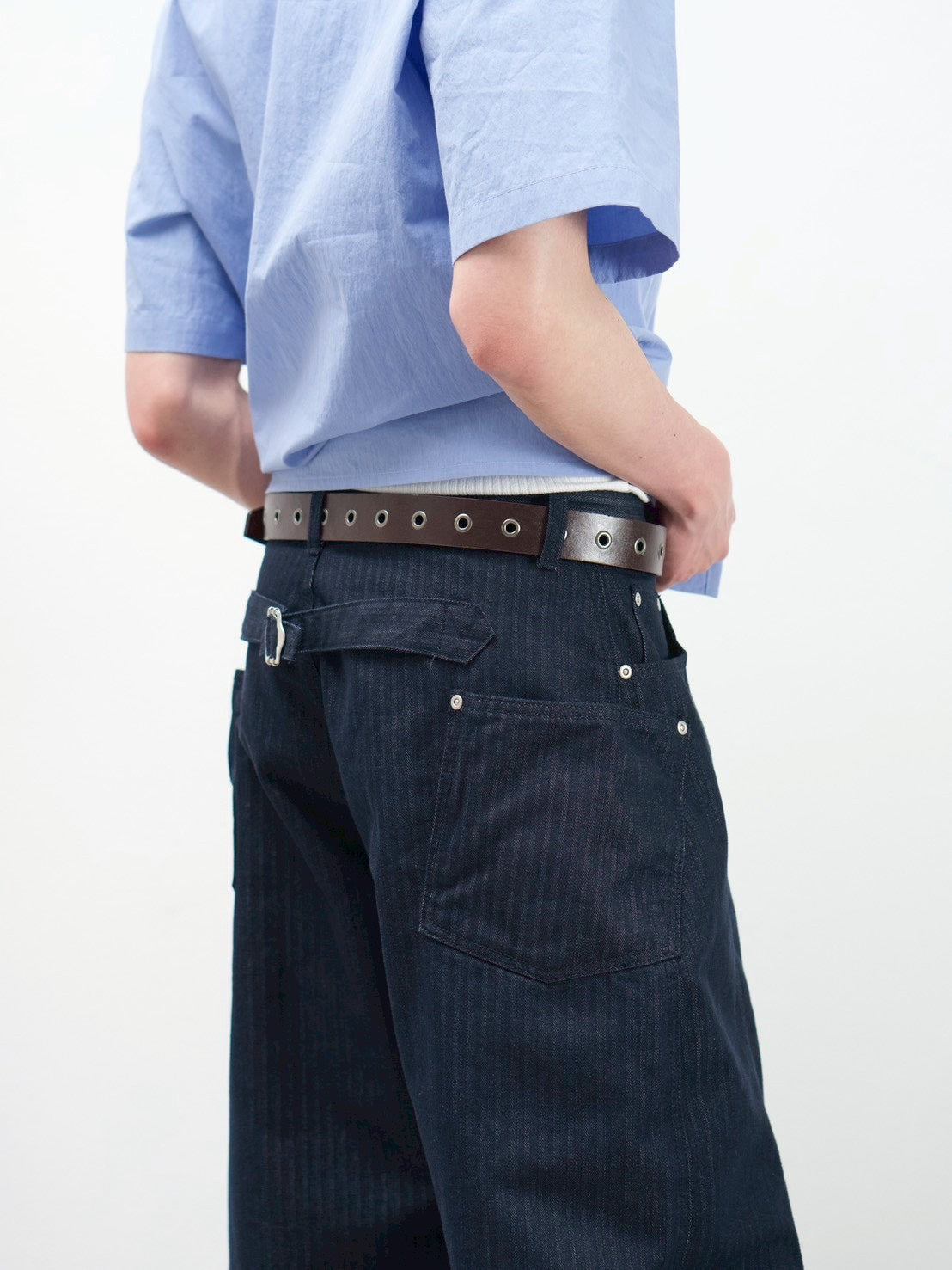 受注制【Chikashitsu +】herringbone curve pants (2color)
