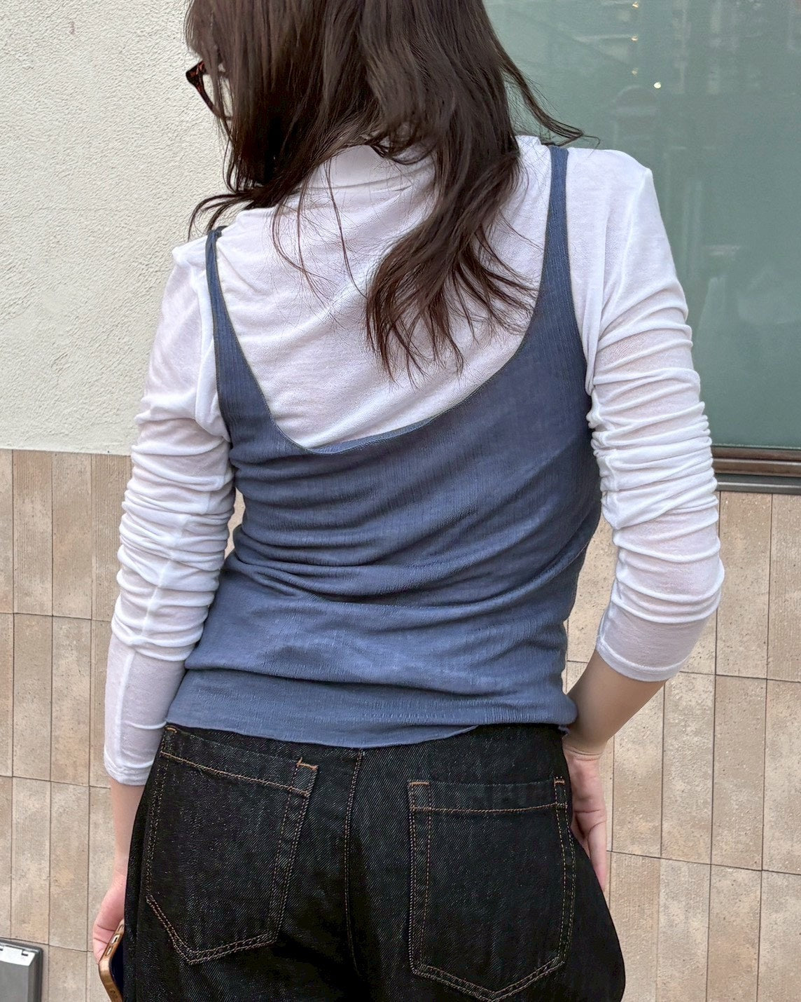 【OaKS】see-through sleeveless top (4color)