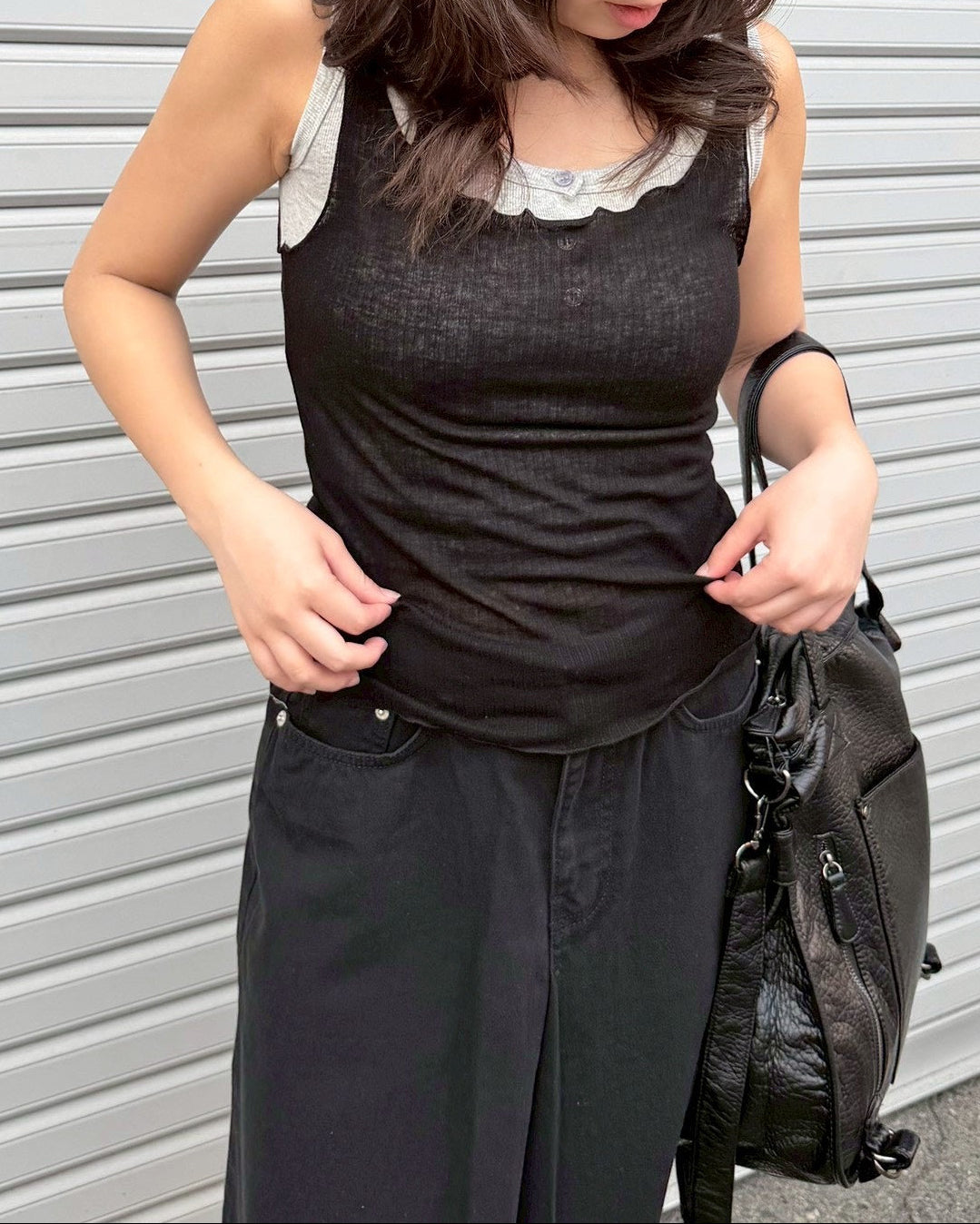 【OaKS】see-through sleeveless top (4color)