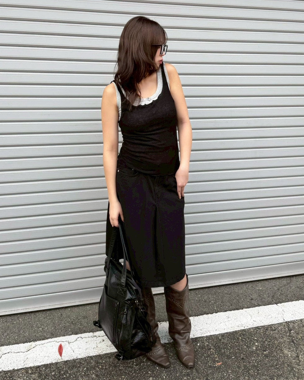 【OaKS】see-through sleeveless top (4color)