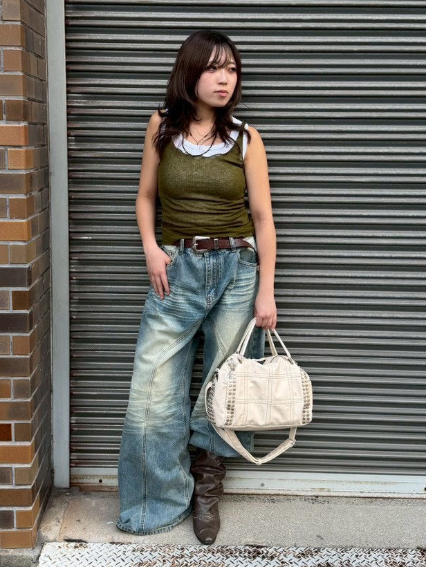 【OaKS】see-through sleeveless top (4color)