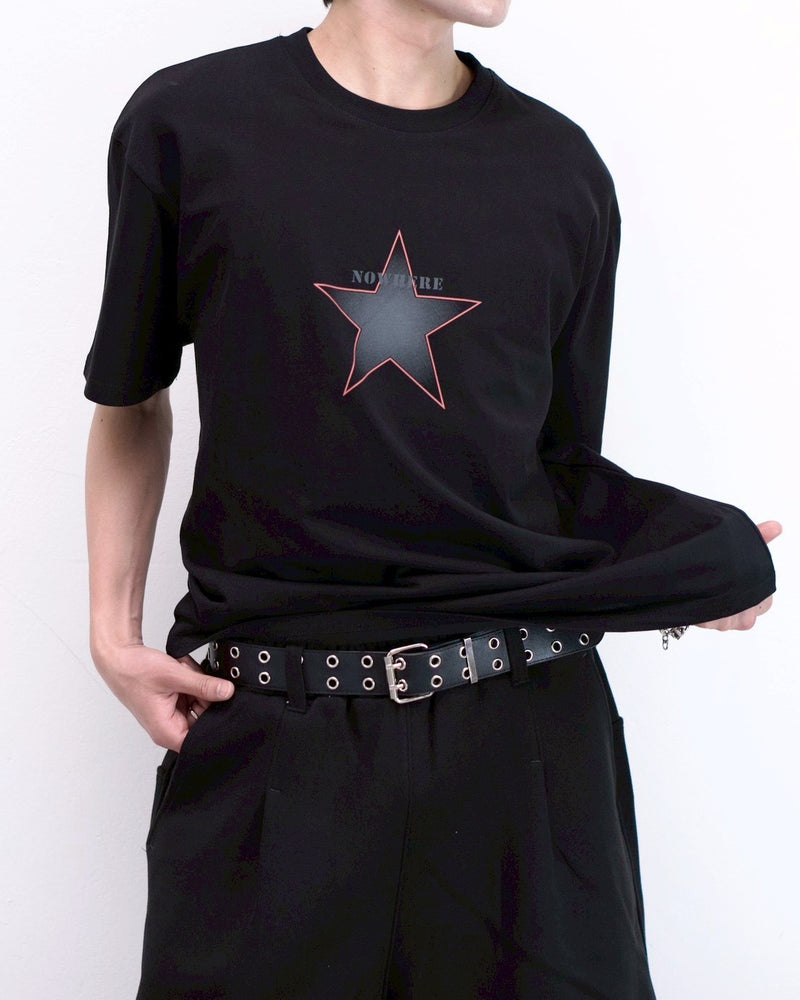 受注制【Chikashitsu +】clean star graphic t-shirt (3color)