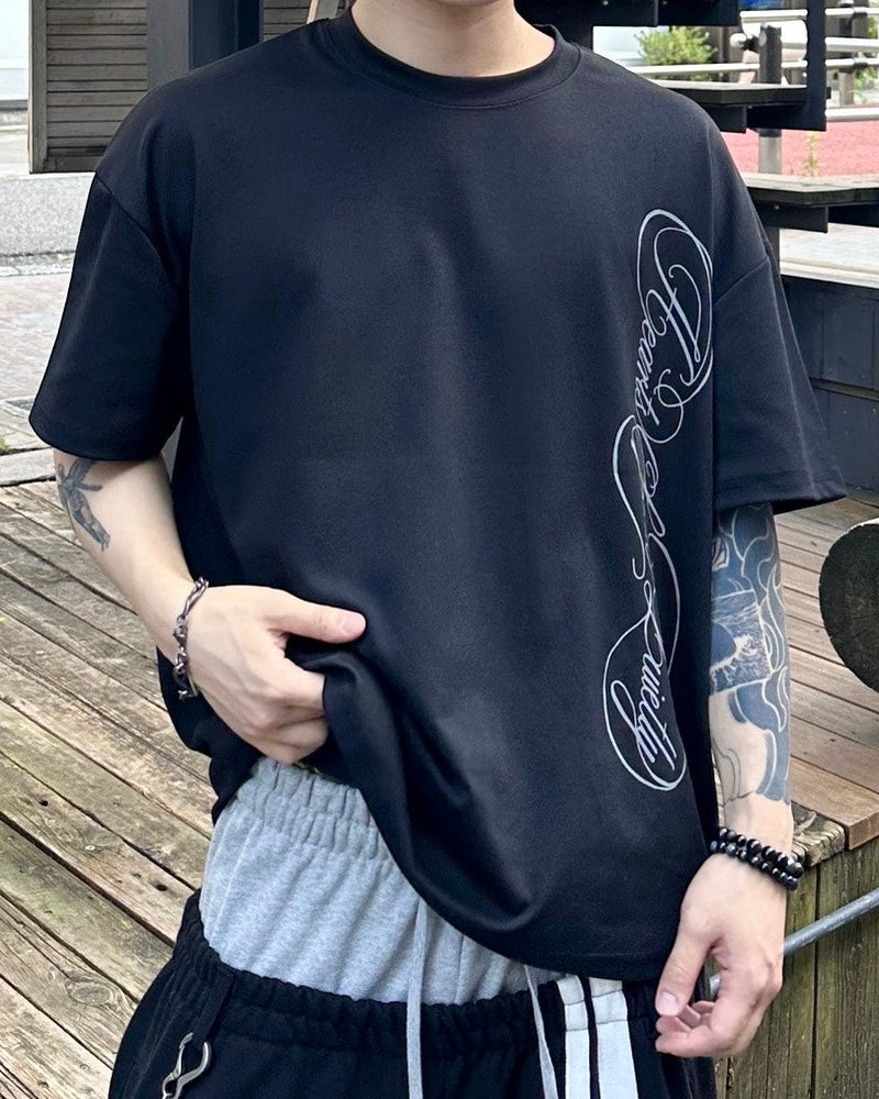 受注制【Chikashitsu +】vertical script crop t-shirt (3color)