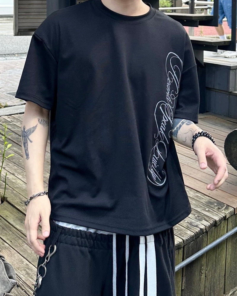 受注制【Chikashitsu +】vertical script crop t-shirt (3color)