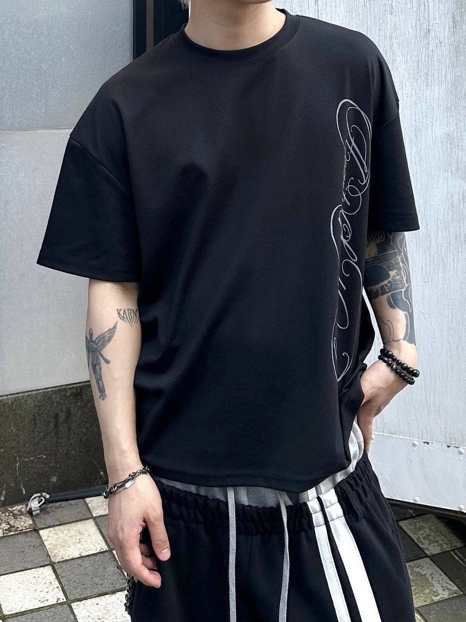 受注制【Chikashitsu +】vertical script crop t-shirt (3color)