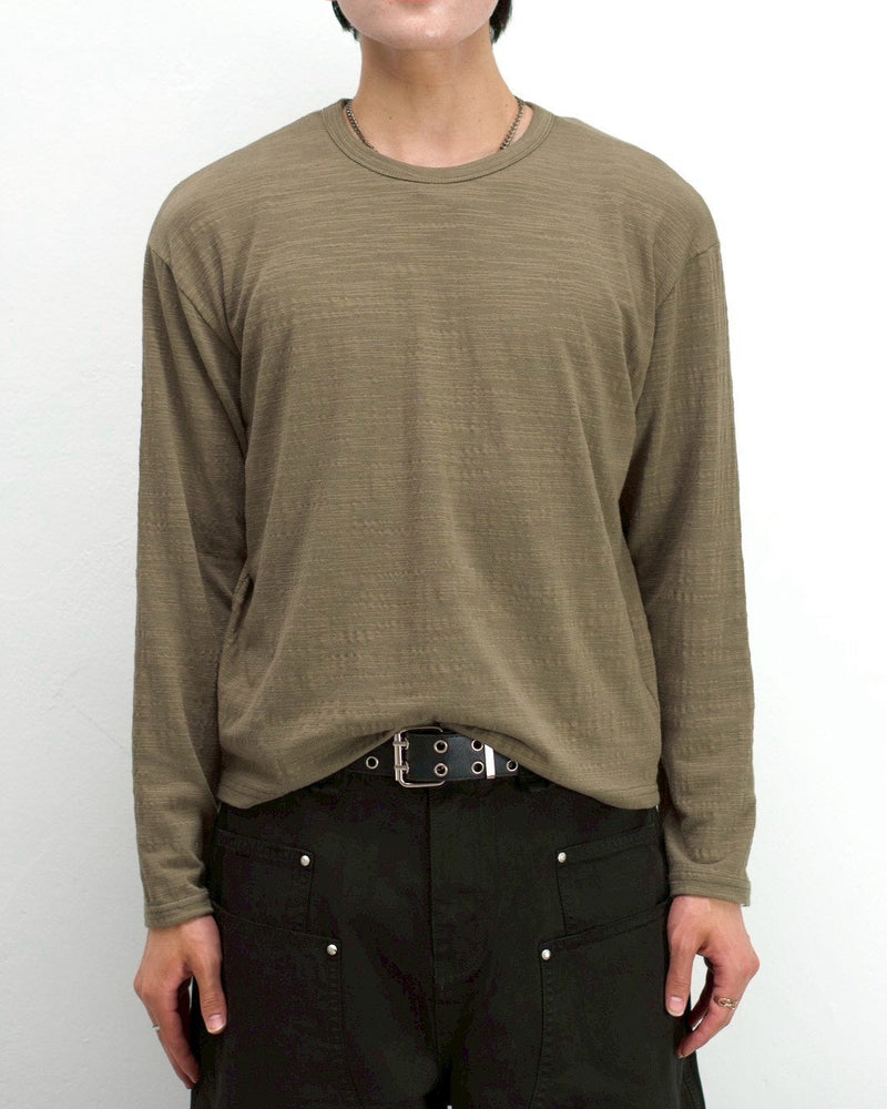 【Chikashitsu +】cropped slub long sleeve tee (4color)