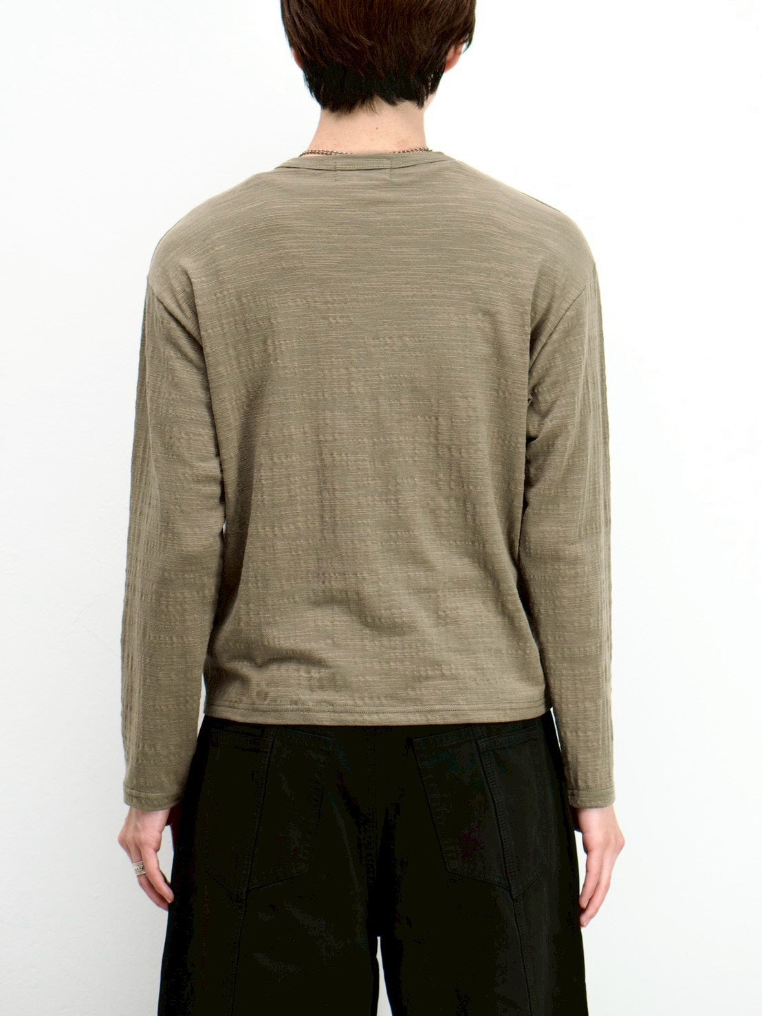 受注制【Chikashitsu +】cropped slub long sleeve tee (4color)