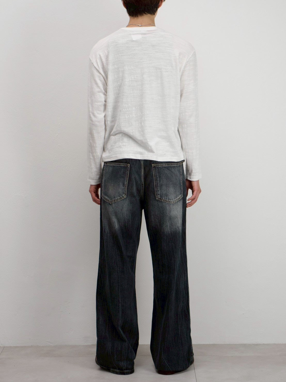 受注制【Chikashitsu +】cropped slub long sleeve tee (4color)