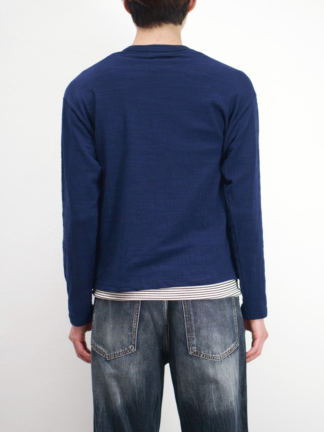受注制【Chikashitsu +】cropped slub long sleeve tee (4color)