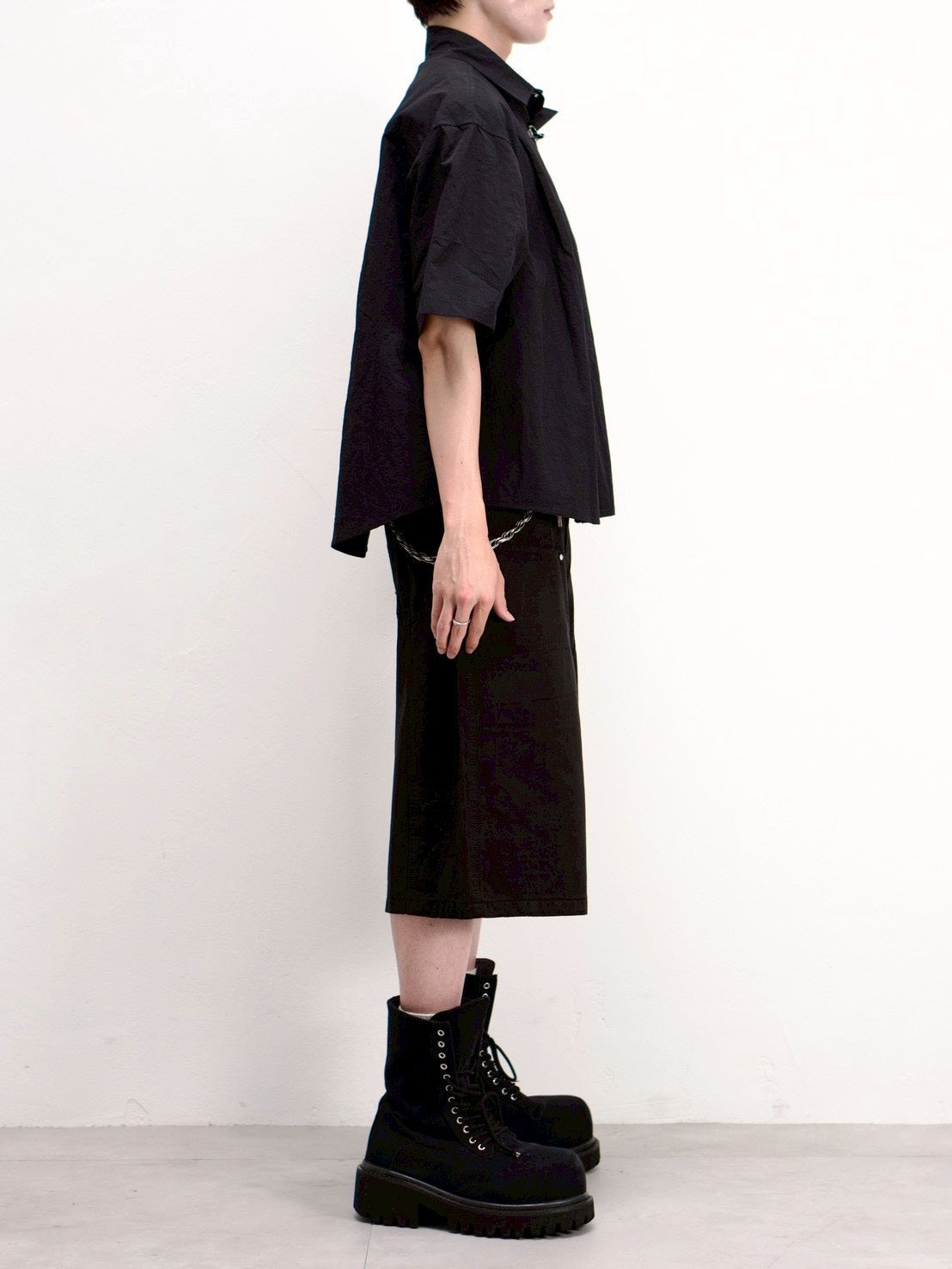 受注制【Chikashitsu +】front hook shirt jacket (2color)
